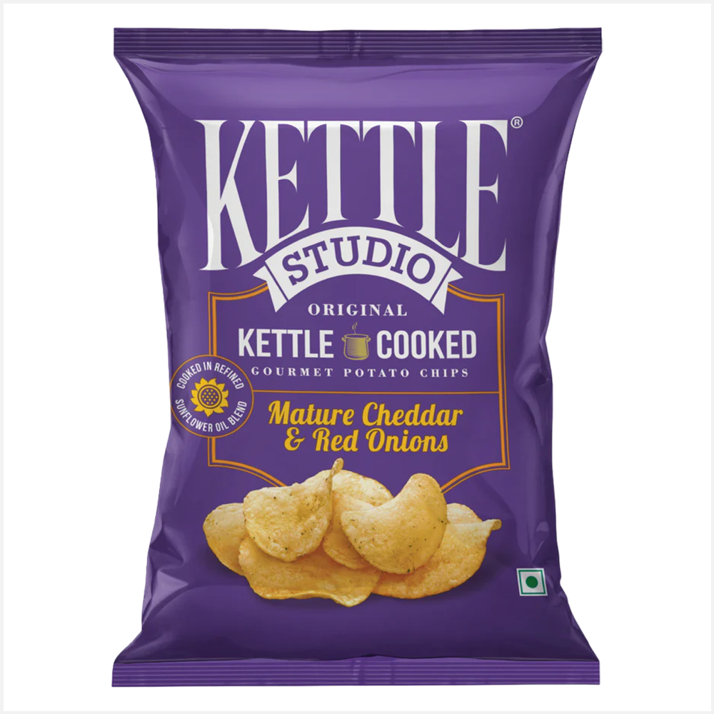 Kettle Studio Mature Cheddar & Red Onions Potato Chips