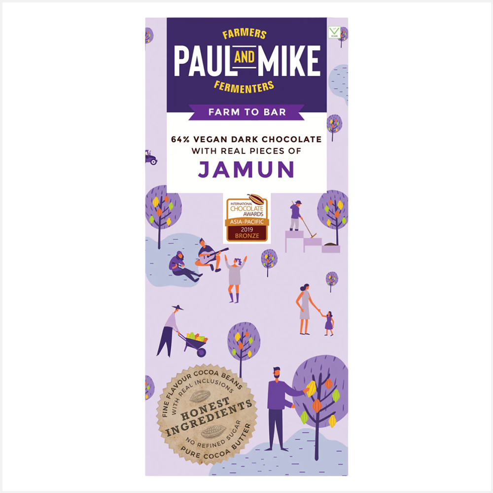 Paul & Mike 64% Vegan Jamun Dark Chocolates