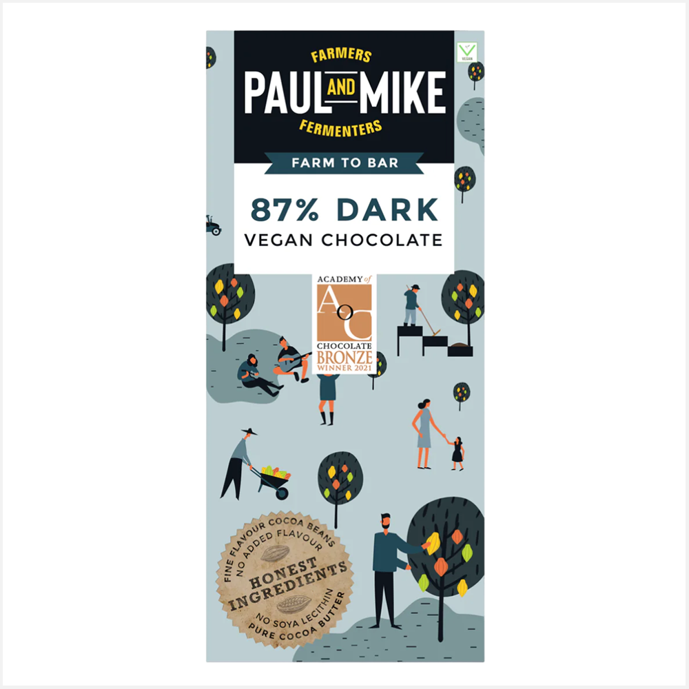 Paul & Mike 87% Vegan Dark Chocolates