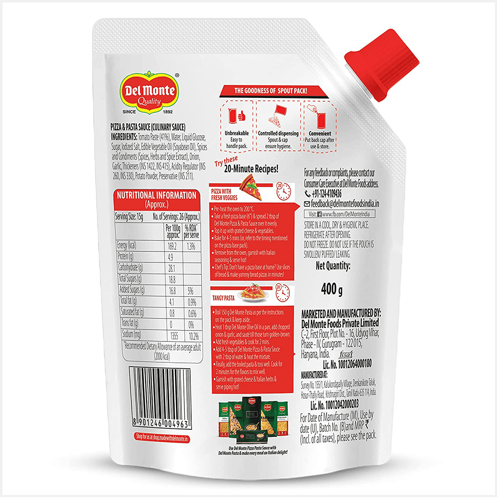 Del Monte Pizza & Pasta Sauce Spout Pack