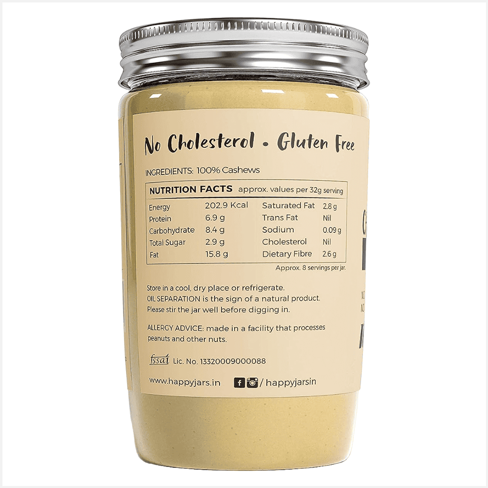 Happy Jars Unsweetened Cashew Butter