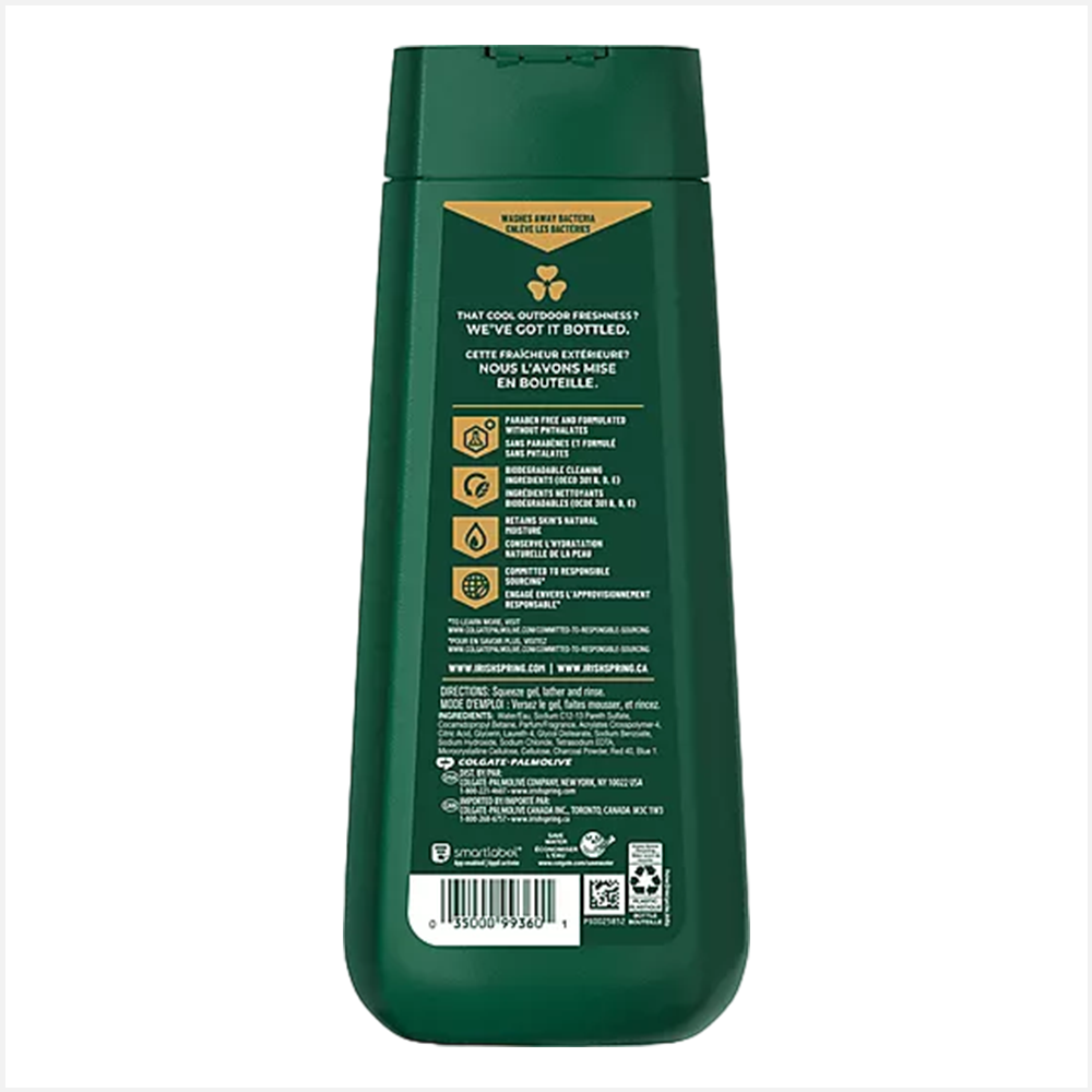 Irish Spring Charcol Refresh Body Wash-Men