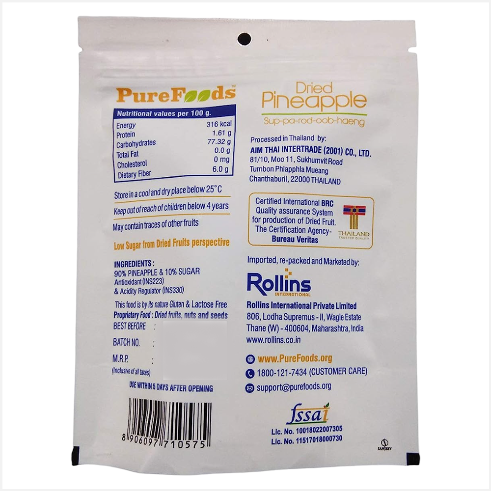 Pure Foods Dried Pineapple