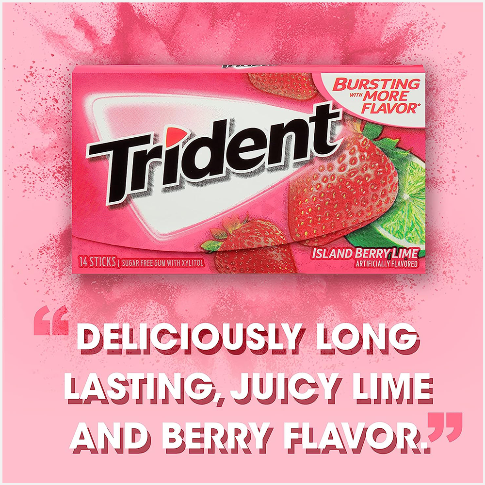 Trident Island Berry Lime Flavour Gum