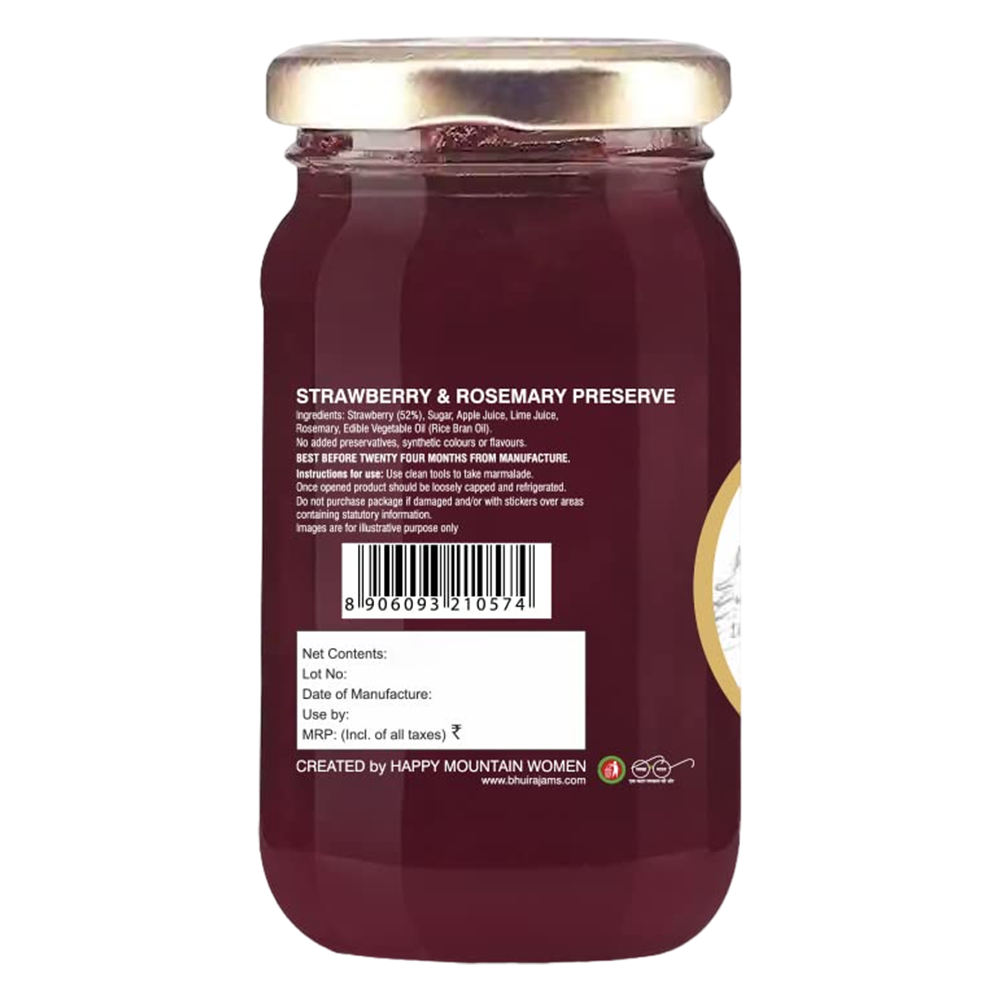 Bhuira Strawberry & Rosemary Natural Jam