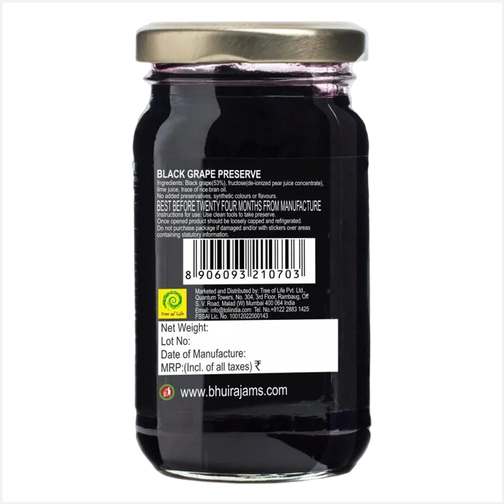 Bhuira No Added Black Grape Natural Jam