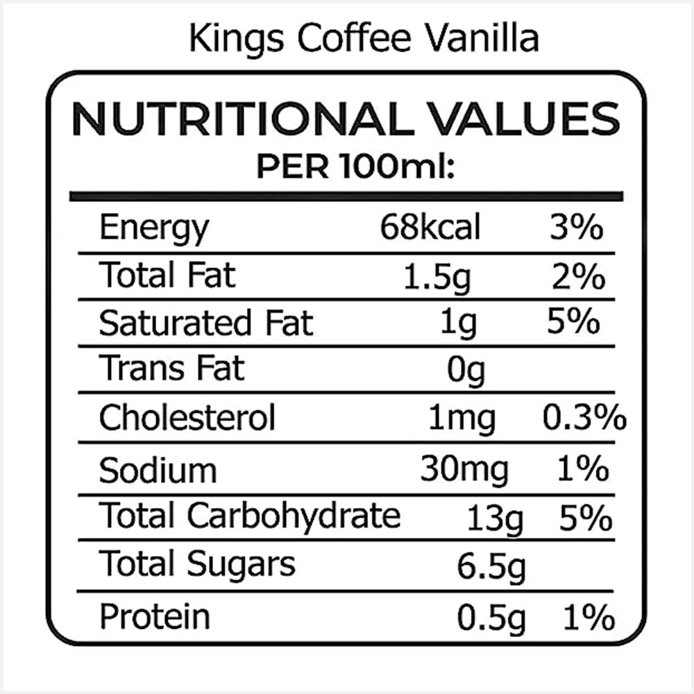 Kings Coffee Premium Vanilla Cold Coffee