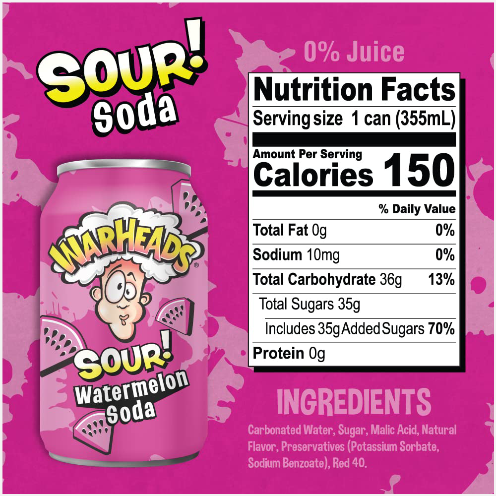 Warheads Sour Watermelon Soda