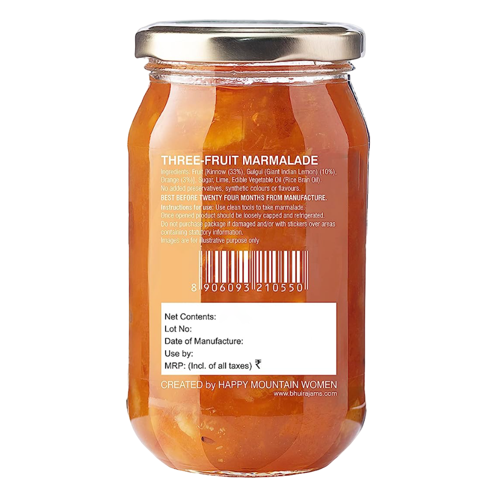 Bhuira Three Fruit Marmalade Natural Jam