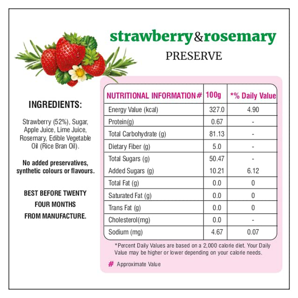 Bhuira Strawberry & Rosemary Natural Jam