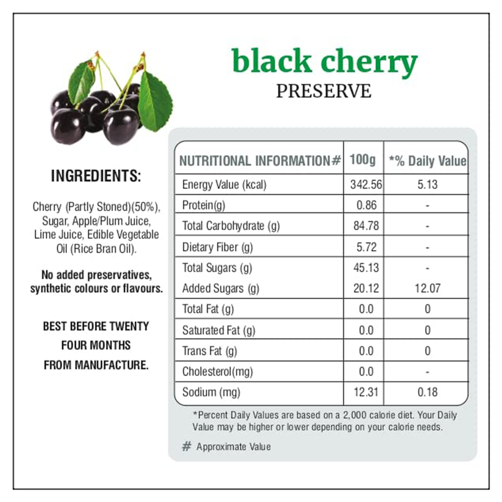 Bhuira Black Cherry Natural Jam