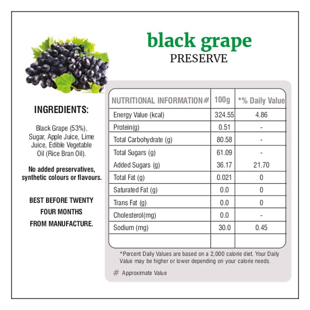 Bhuira Black Grape Natural Jam