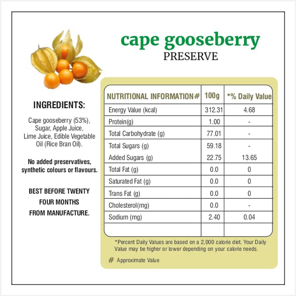 Bhuira Cape Gooseberry Natural Jam