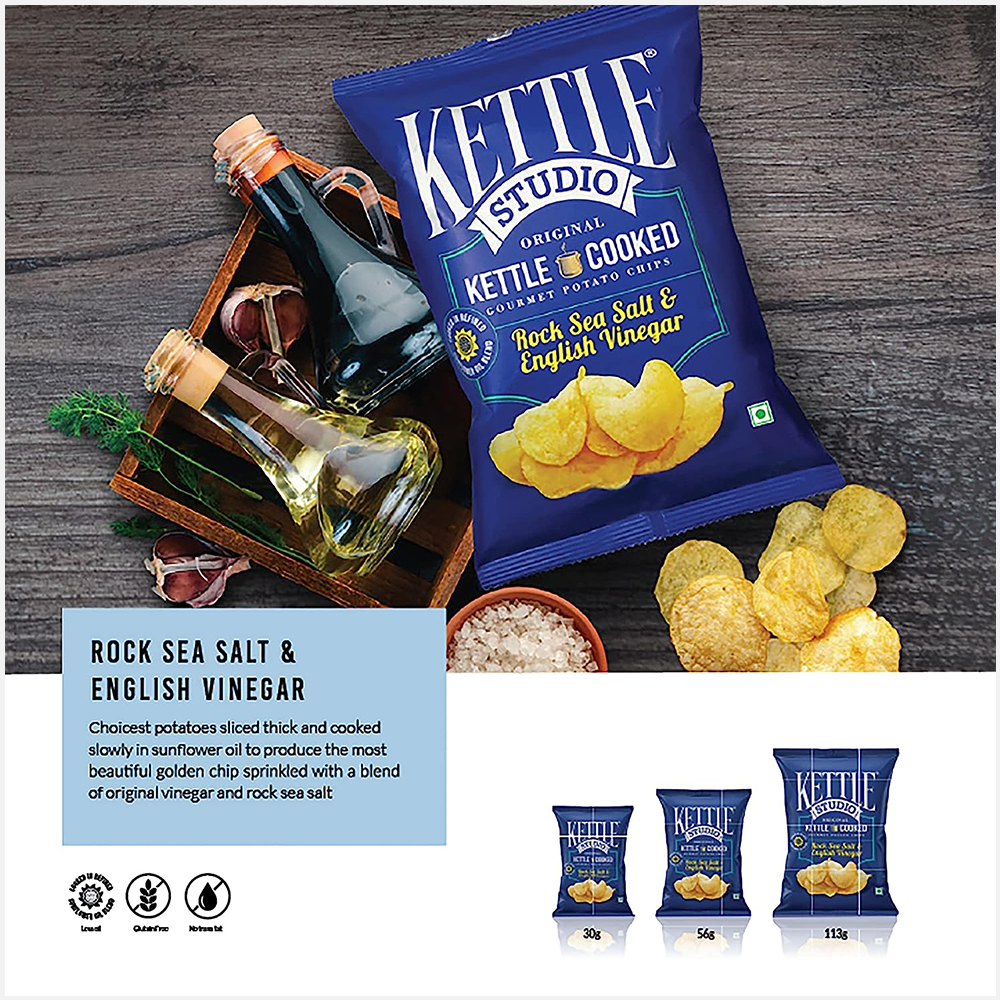 Kettle Studio Rock Sea Salt & English Vinegar Potato Chips
