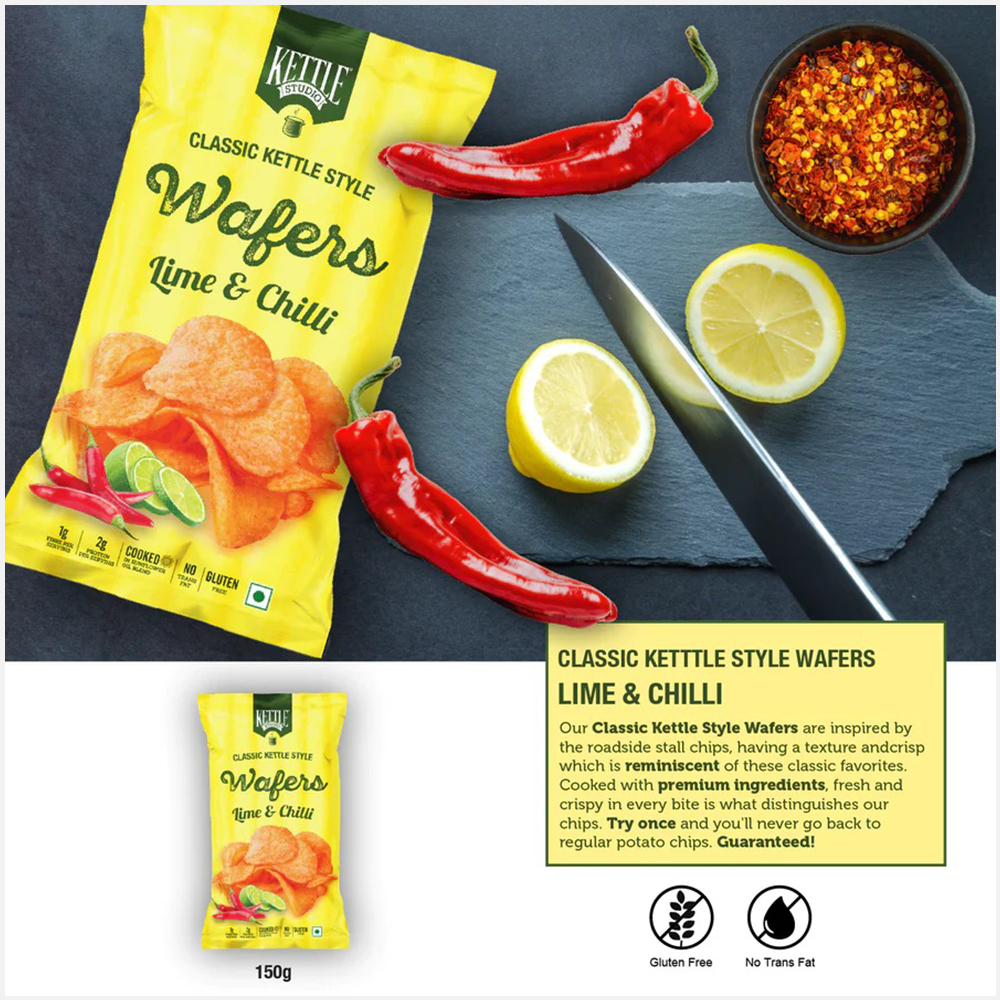 Kettle Studio Lime & Chilli Classic Wafers