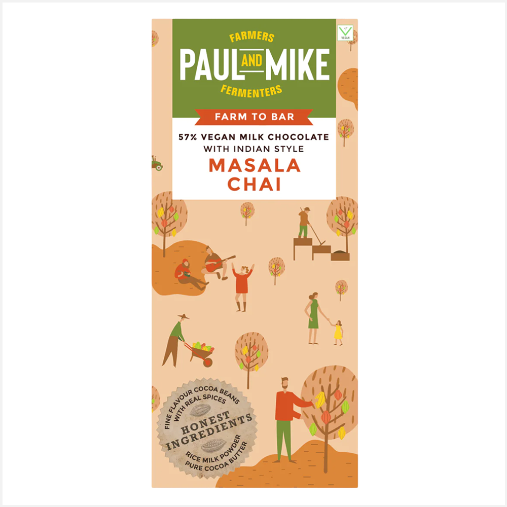 Paul & Mike 57% Vegan Indian Style Masala Chai Dark Chocolates