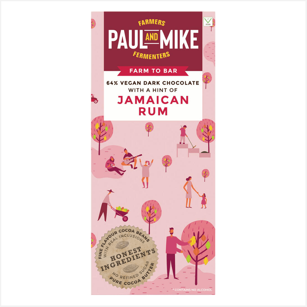 Paul & Mike 64% Vegan Jamaican Rum Chocolates