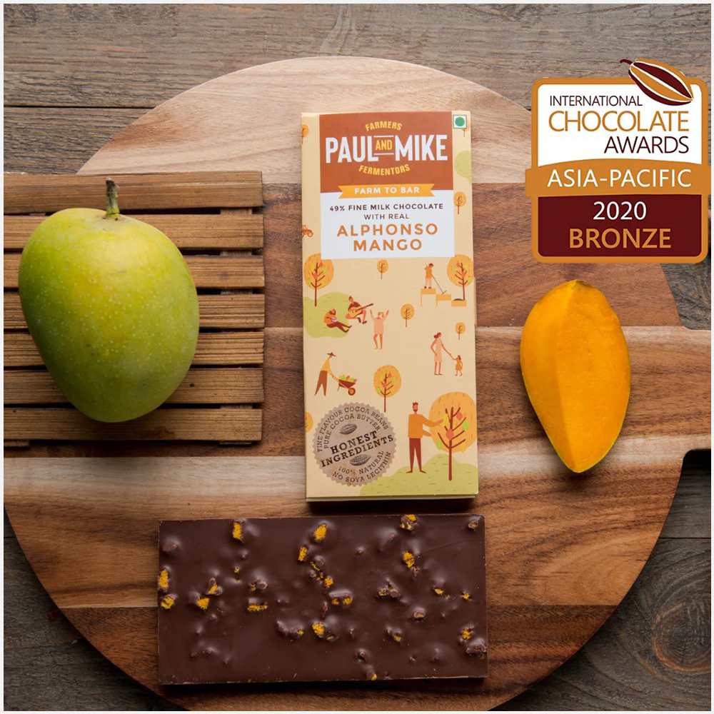Paul & Mike 49% Fine Milk Real Alphonso Mango Chocolates