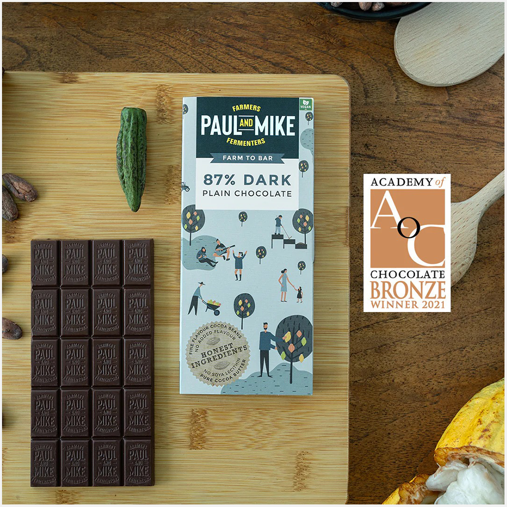 Paul & Mike 87% Vegan Dark Chocolates