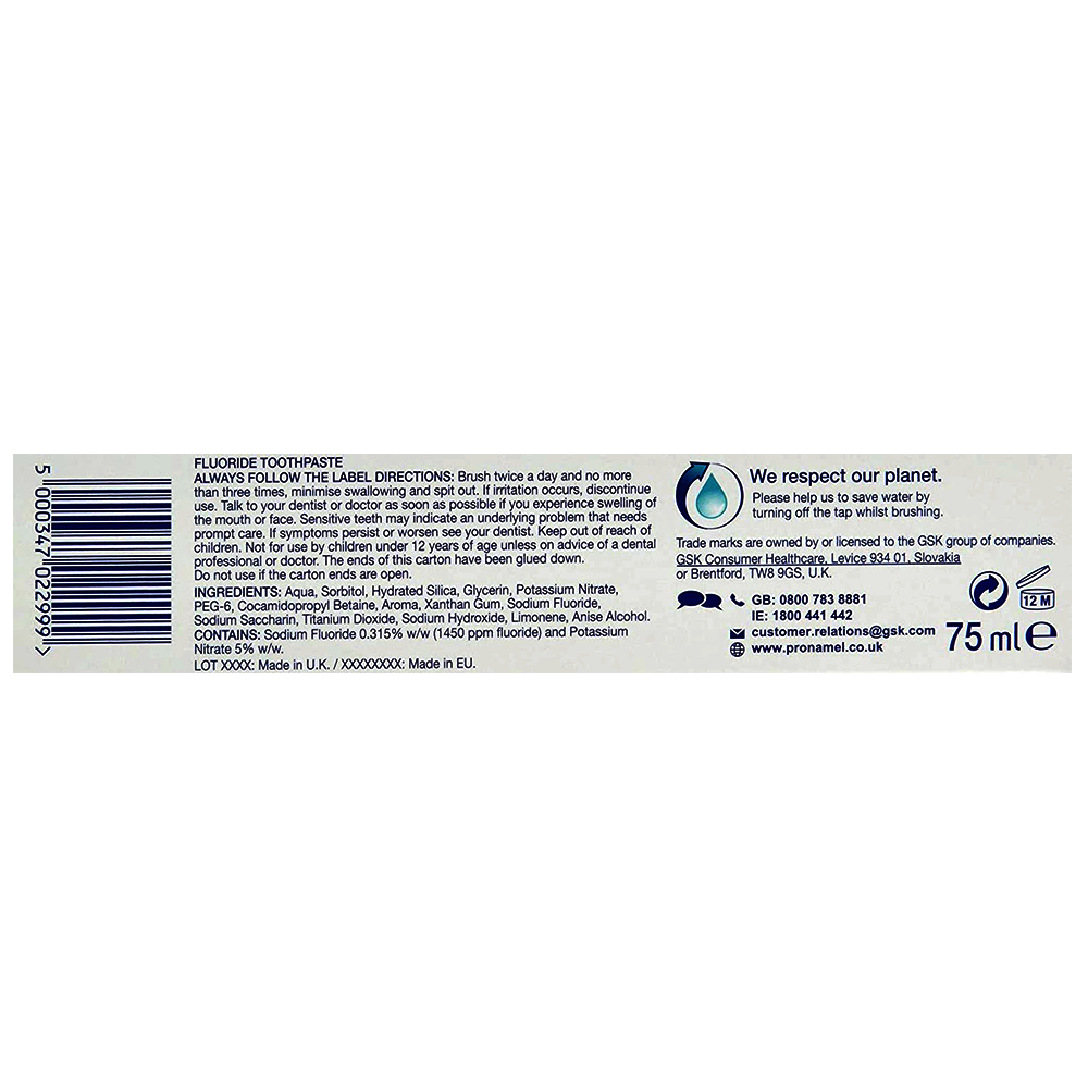 Sensodine Pronamen New Look Daily Protection Toothpaste-Unisex- (75 Ml)